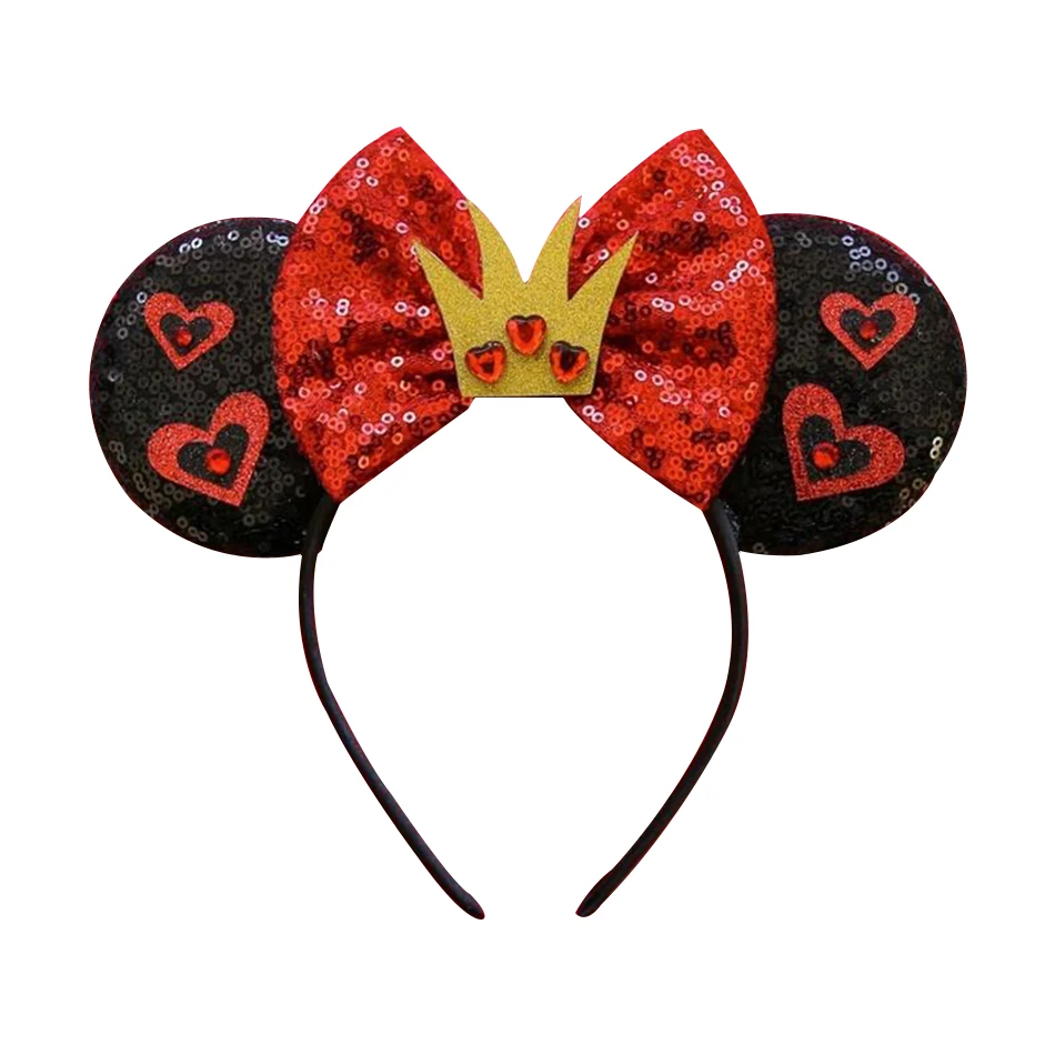 Disney Mickey Ears Headband Girls Vampire Skeleton Pumpkin Hairband Party Halloween Headwear Kids Maleficent Hair Accessory