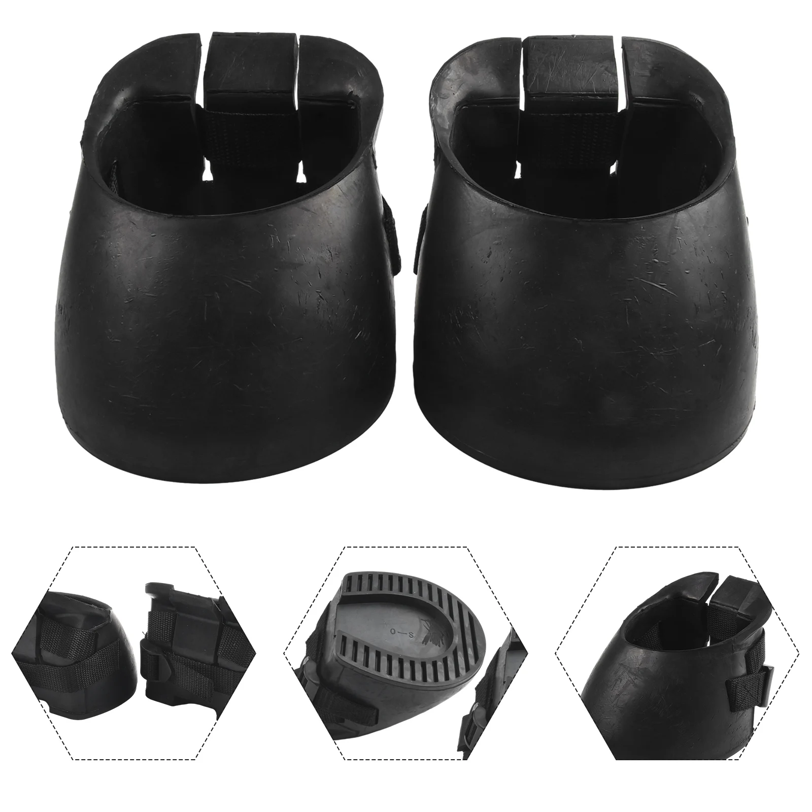 

High Quality Practical Horse Hoof Boots Sporting Black Isolate Dirty Water Optional Size Protect Horse's Hoof