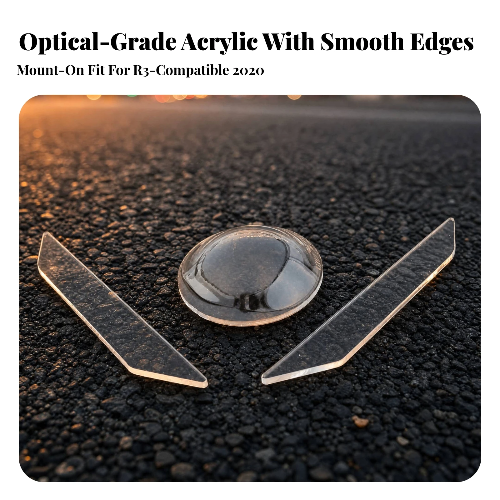 Acrylic Motorcycle Headlight Protective Cover Scratch Resistant Shield for 2016-2023 Models Lightweight Guard