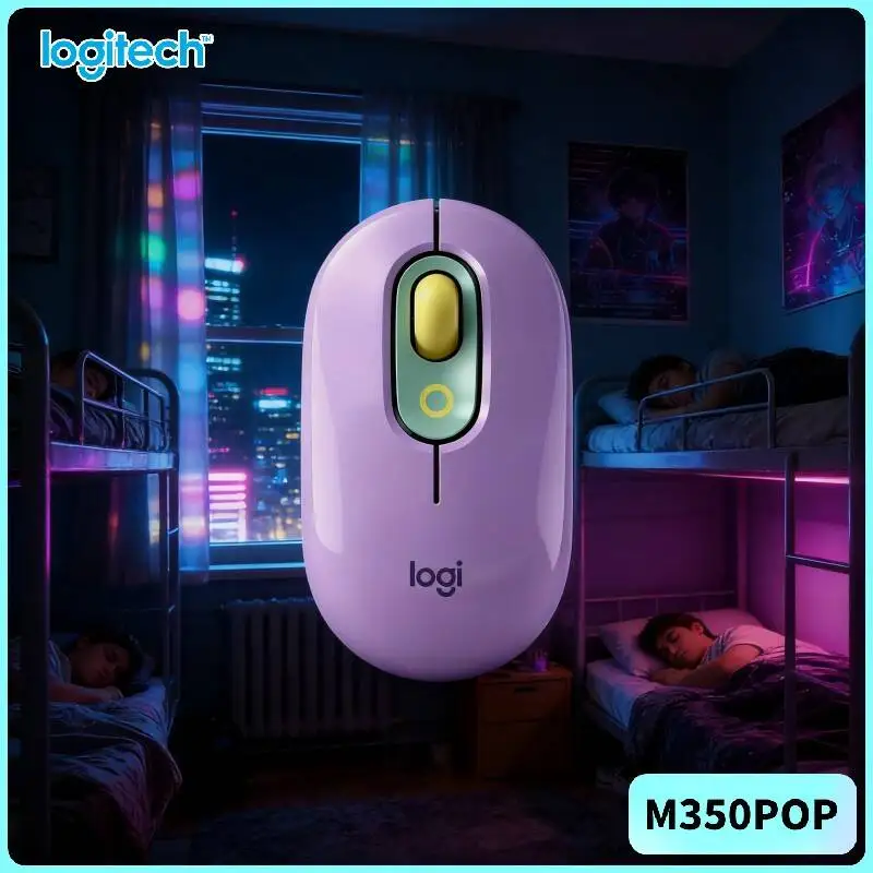 

Logitech M350 POP Pebble Mouse Optical Trace 1000 DPI USB Nano Receiver for Home Study Room and Private Work Corner