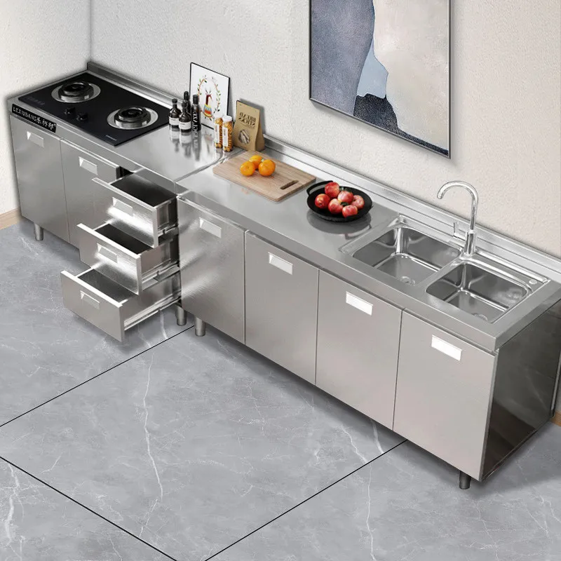 AA stainless steel kitchen cabinets upgraded and thickened integrated cabinets