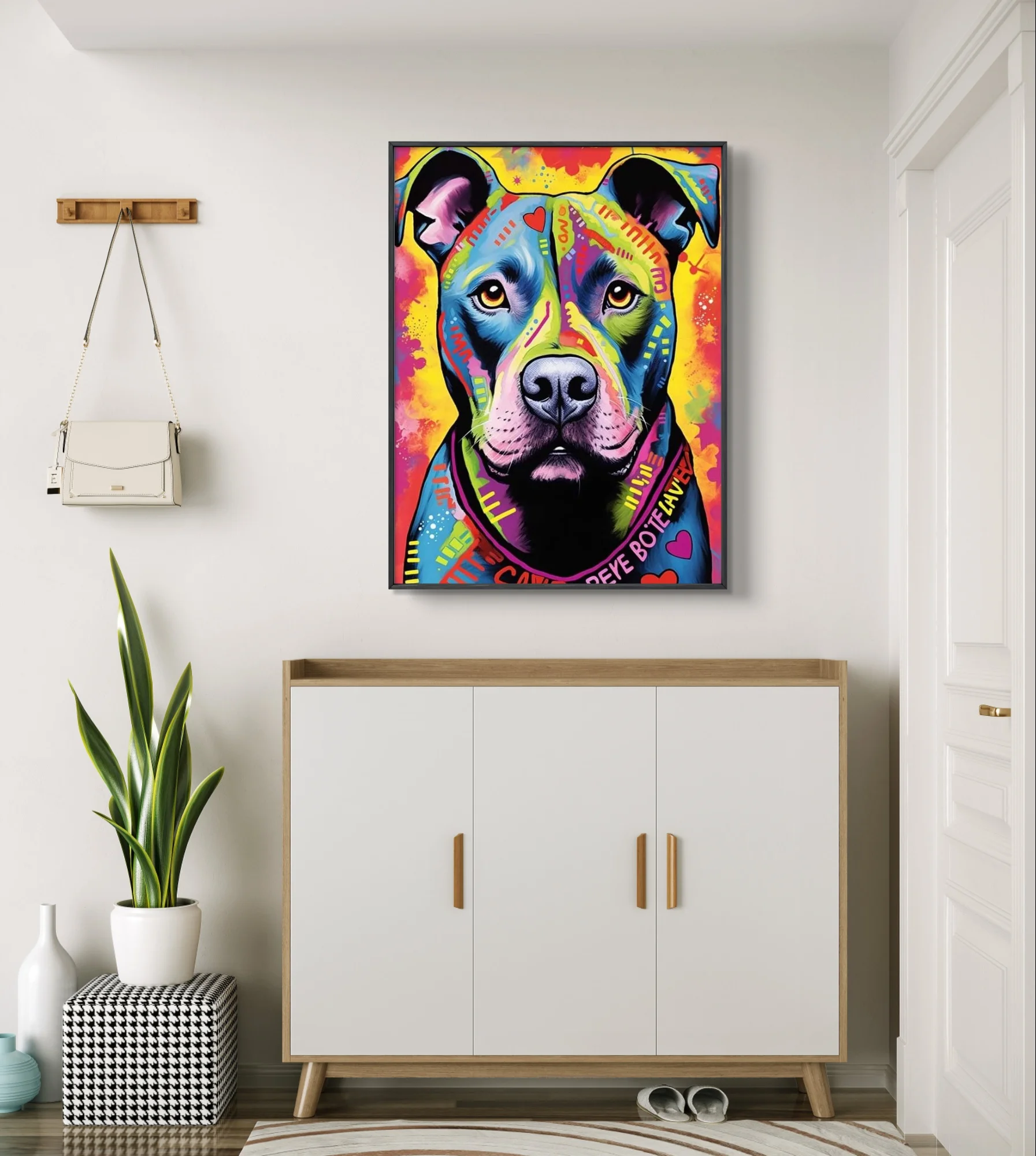 American Pit Bull Diy Diamond Painting Kit Pet and Flowers 5D Diamond Embroidery Cross Stitch Handmade Gift Home Wall Art Decor