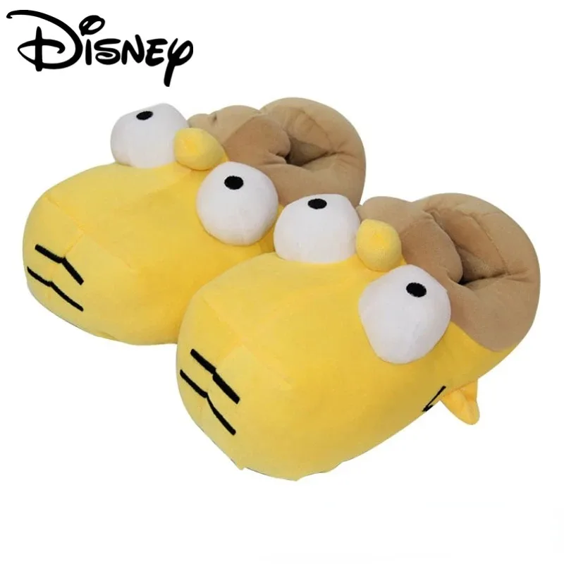 Disney Anime Perifere Simpsons Pluche Katoen Slippers 28Cm Persoonlijkheid Grappige Slippers Unisex Thuis Warme Schoenen Indoor Schoenen