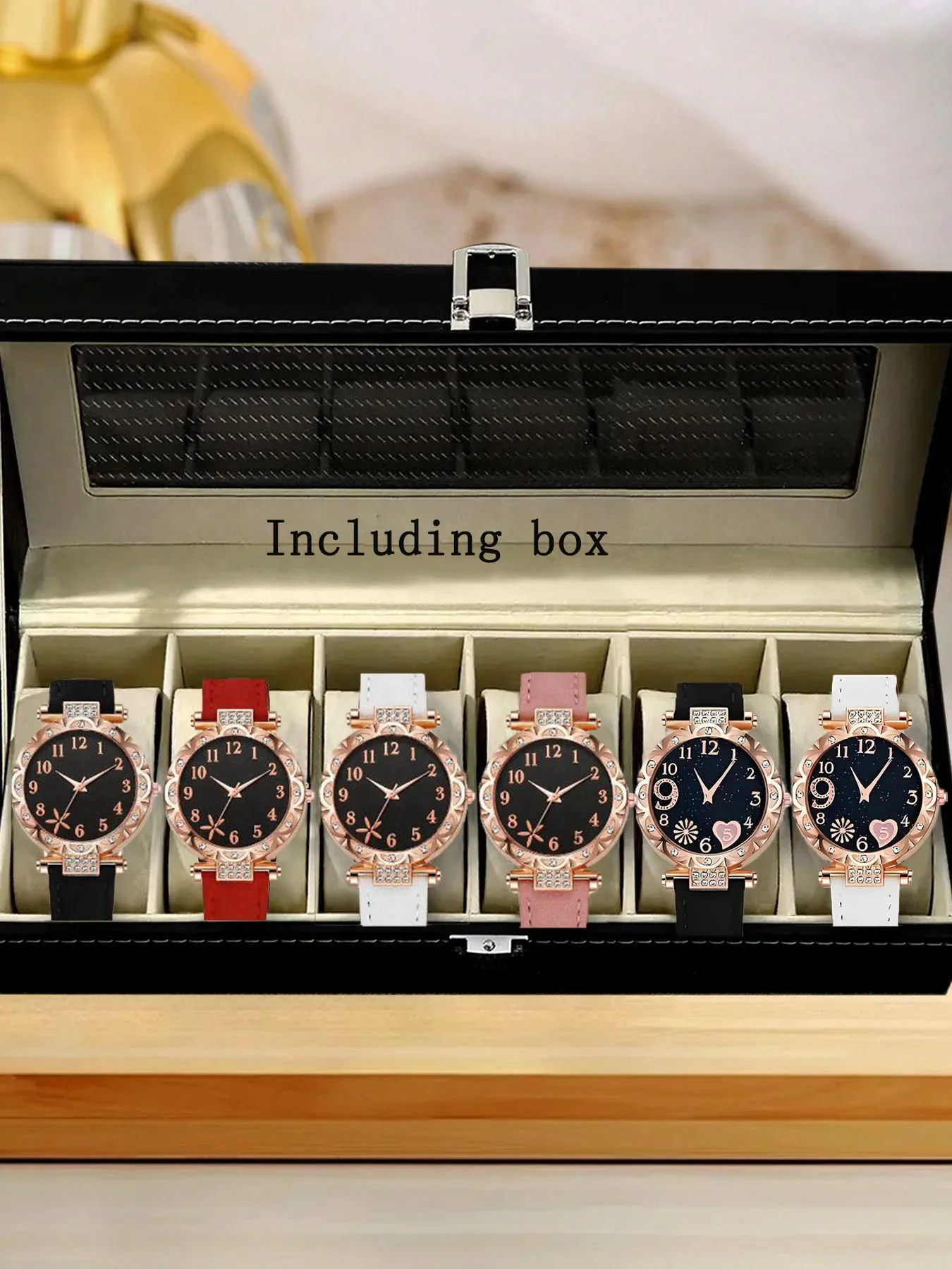 

Женские часы: Новые женские повседневные часы класса люкс с бриллиантами, циферблатом в виде морской звезды и ремешком, кварцевые, 6 шт./1 шт.