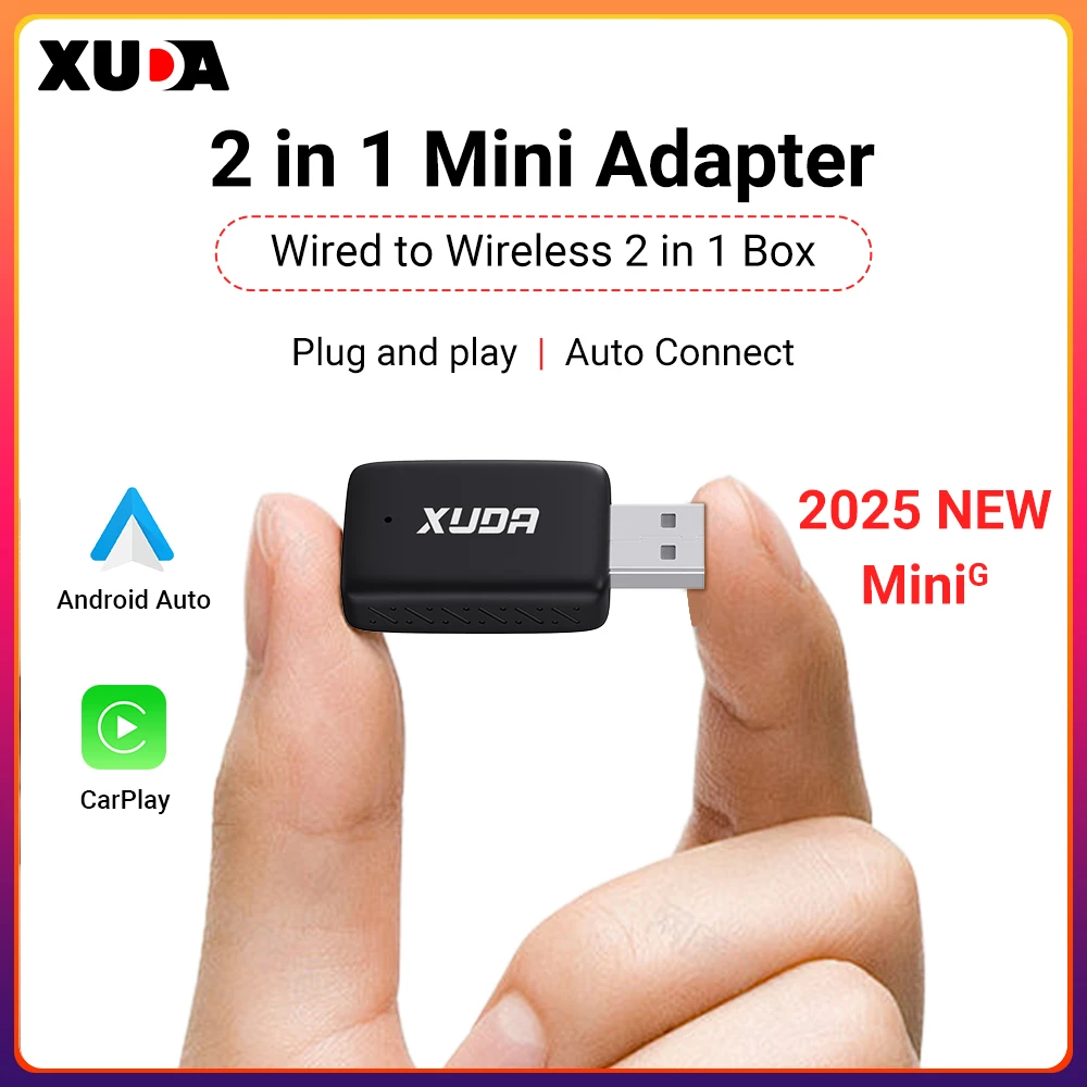 XUDA  NEW Wireless Carplay Adapter Android Auto 2in1 Smart Mini Box WIFI BT Auto Connect For Toyota Volvo Benz MG Kia MAZDA FORD