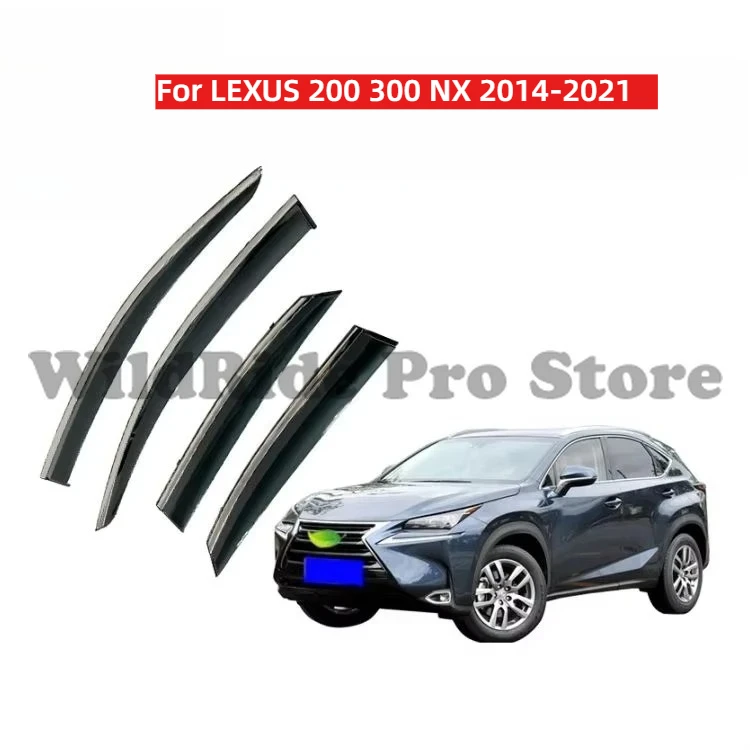 

For LEXUS 200 300 NX 2014-2021 Injection Deflector PC+ Stainless Steel Car Window Visor Deflectors