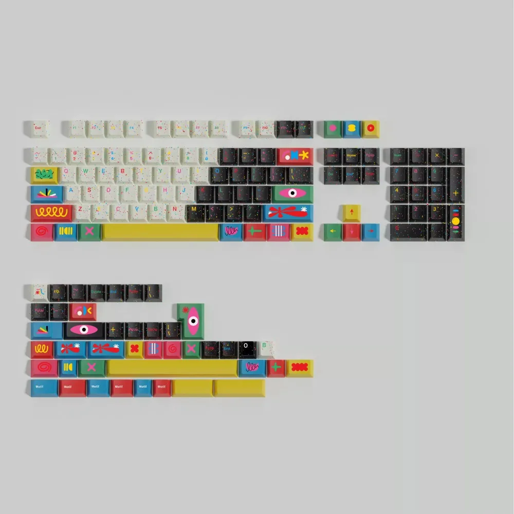 GMK Motifl Theme Keycap Set 145key PBT Custom Splash-Ink Art Keyboard Cap Cherry Profile Gaming KeyCap für mechanische Tastatur