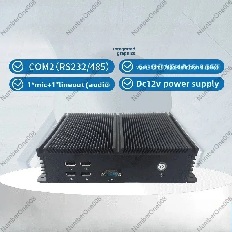 Fanless Small Embedded Industrial PC, Silent Dustproof Computer Support Win10, Digital Signage Player