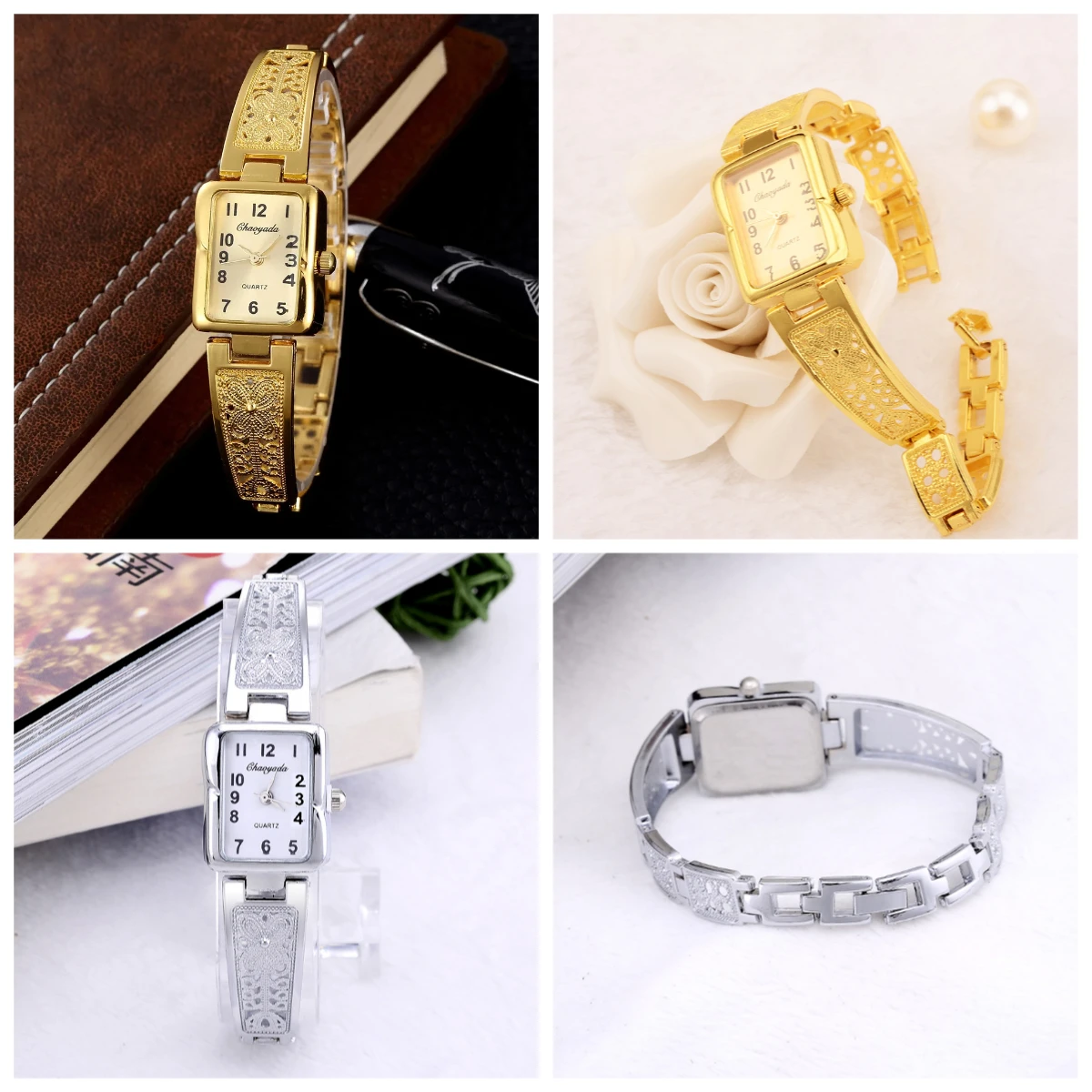 

2025 женские часы, лучший бренд, роскошные наручные часы, женские модные золотые часы-браслет из нержавеющей стали, женские элегантные часы