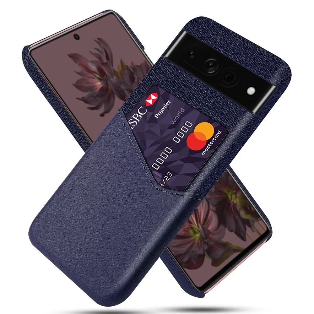 Phone Case For Google Pixel 7 Pro Case Fabric Protection Case with Leather Card Holder Slot Cover Googe Pixel7 7Pro Pixel7Pro