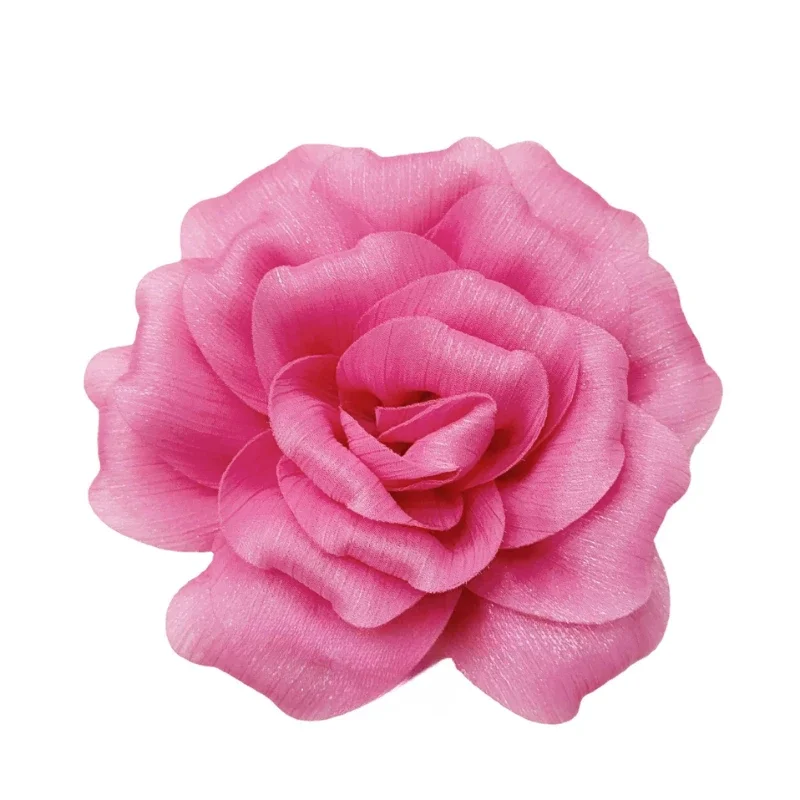 Broche grande fleur en tissu maillé pour femme, corsage élégant, accessoires de fête de mariage, badge de haute qualité, cadeaux à la mode, 15cm