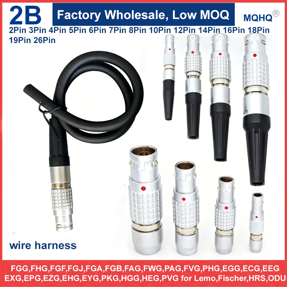 FGG 00B 0B 1B 2B Connector 2 3 4 5 6 7 8 9 10 12 14 16 18 19pin Aviation Plug Custom Audio Video Signal Cable Assembly