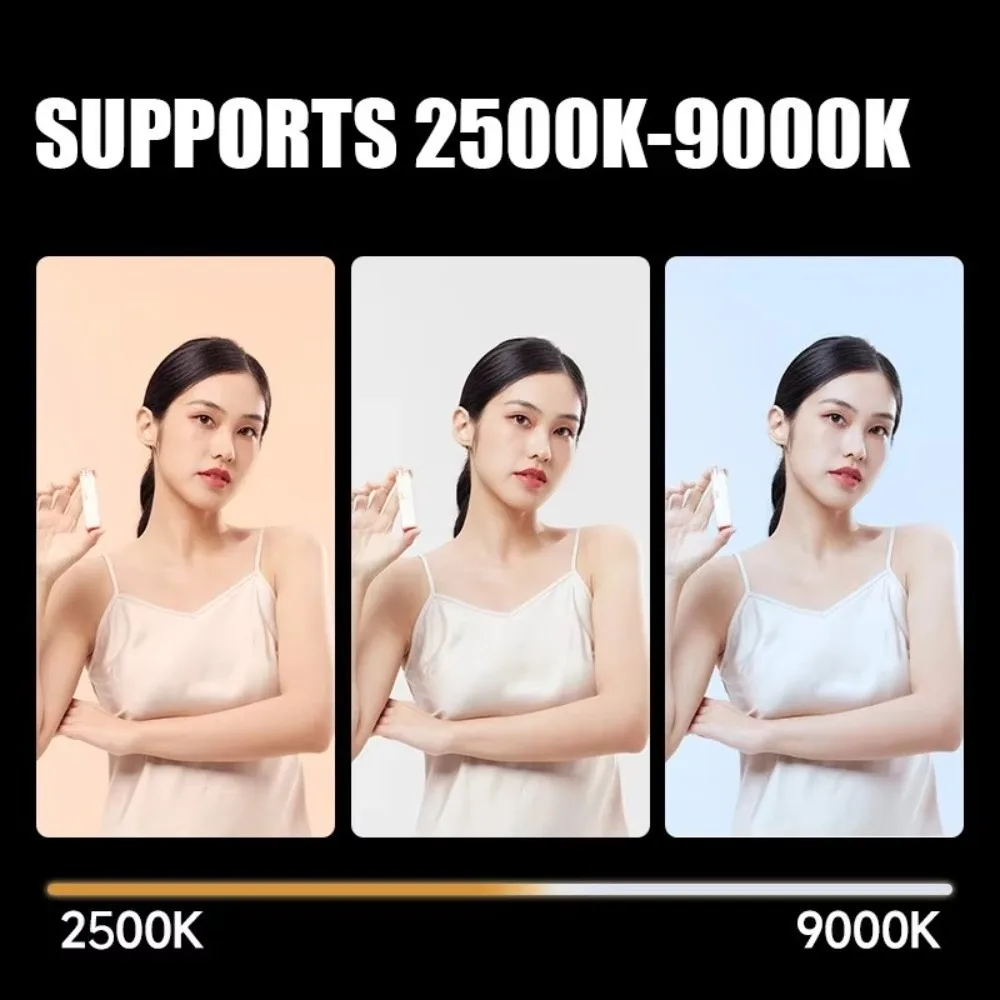 Lumière d'appareil photo LED 40W, double température de couleur, 4400mAh, Rechargeable 0-100%, éclairage de photographie réglable, poche Portable