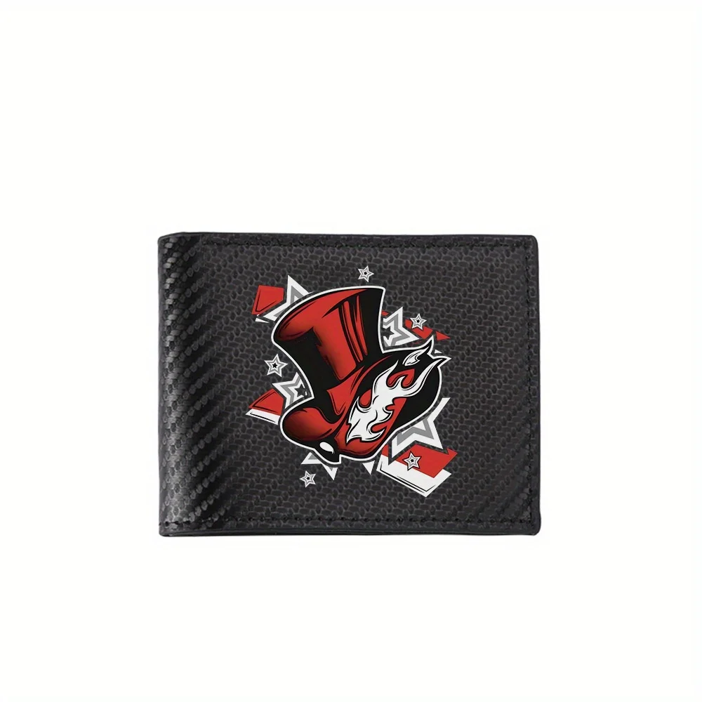 Red hat flame stars shape design Men's Wallets Simple Business Modern Stylish Printing Design Gifts For Father Boyfriend Christm
