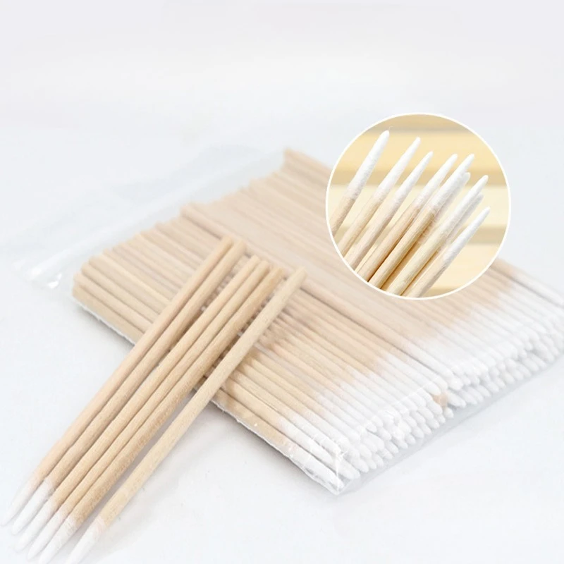 尖った先端のマイクロスワブ精密メイクアップアプリケーター使い捨てアイライナーまつげエクステンションツール永久メイクネイルアート用