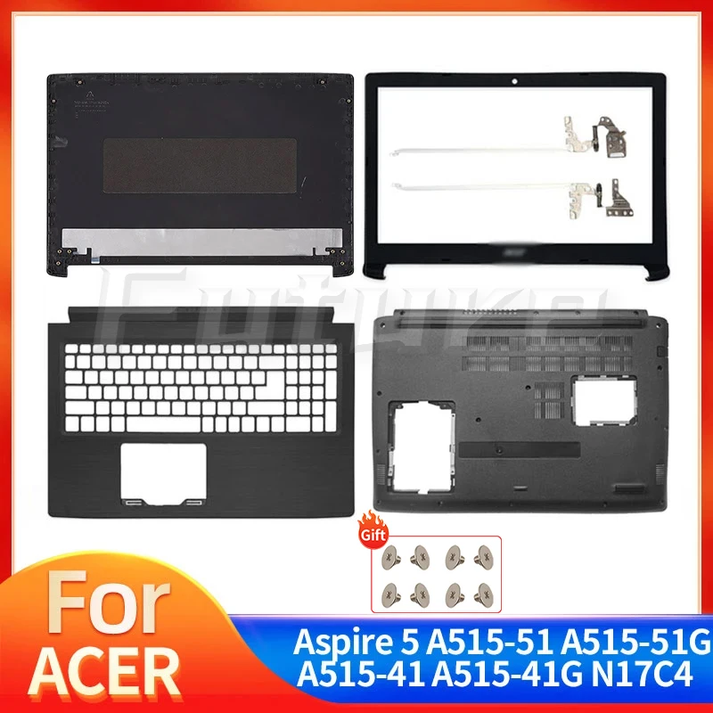 inferior do portatil para acer aspire tampa traseira dobradicas de moldura palmrest inferior a51551 a515 51g a51541 a515 41g n17c4 novo case 01