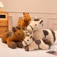 30-60cm Cartoon Horse Plushies Cute Pony Stuffed Toy gray Brown Fine Horse Soft Doll Boy Girl Gift