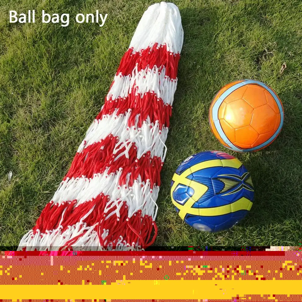 Bolso de bola grande portátil, voleibol, futebol, costura, saco de malha, basquete, vermelho, branco, ferramentas ao ar livre, B7W0