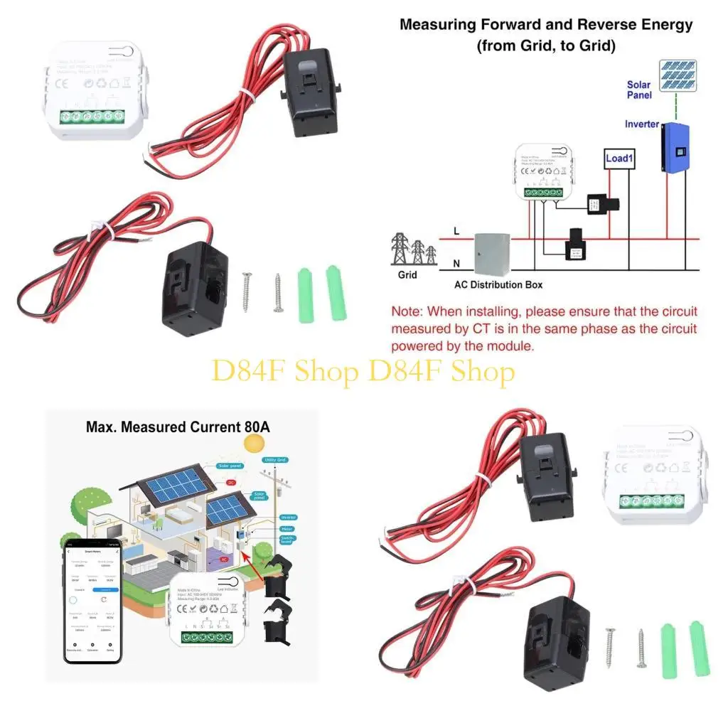 D84F Multifunction Electric Meter Electrical Safety Management Consumption Meter Real Time Energy Monitoring in Homes & Offices