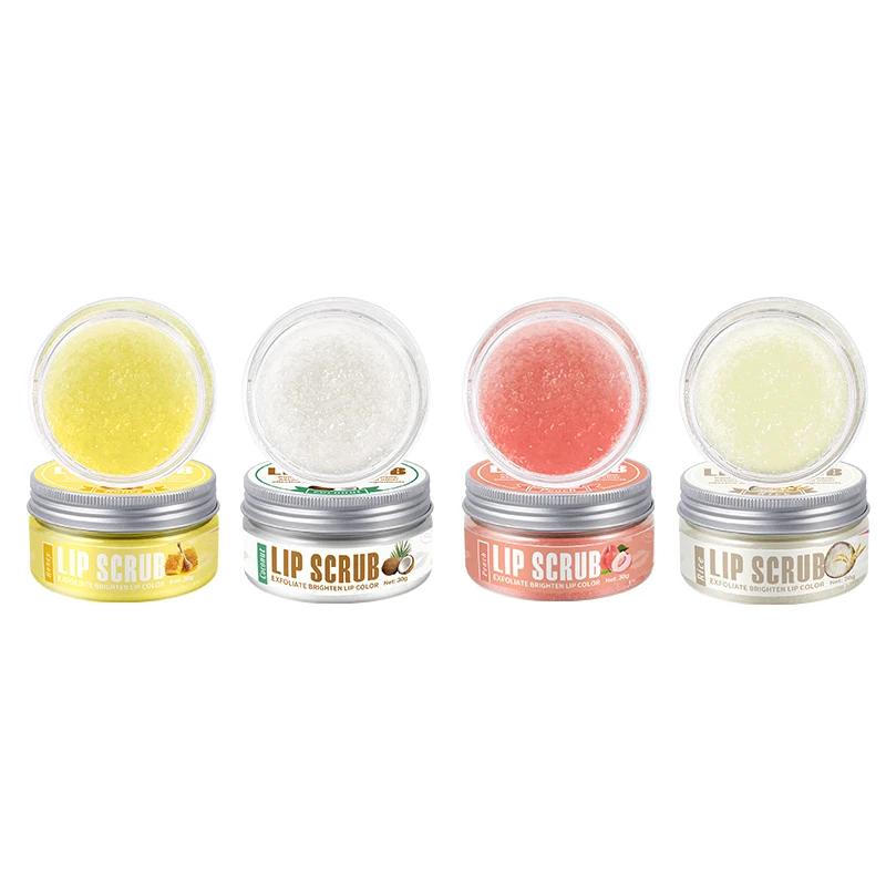 Lip Scrub 30g Peach Honey Rice Coconut Brightening Lip Color Exfoliating Moisturizing lips