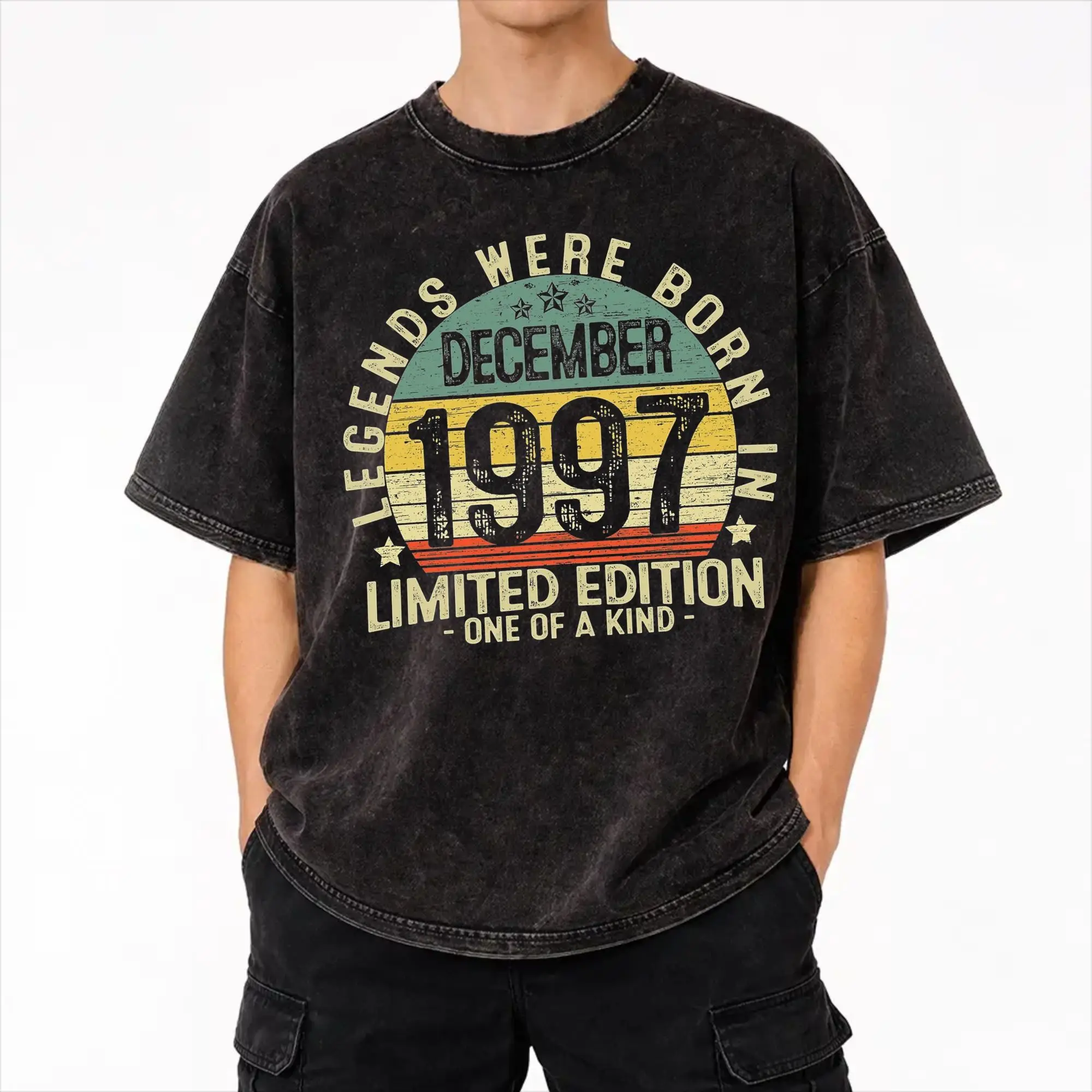 1997 30 years old Born In 1997 Made In 1997 30th Birthday  Merch Washed T Shirt for Men Women Streetwear Hip Hop T-Shirts