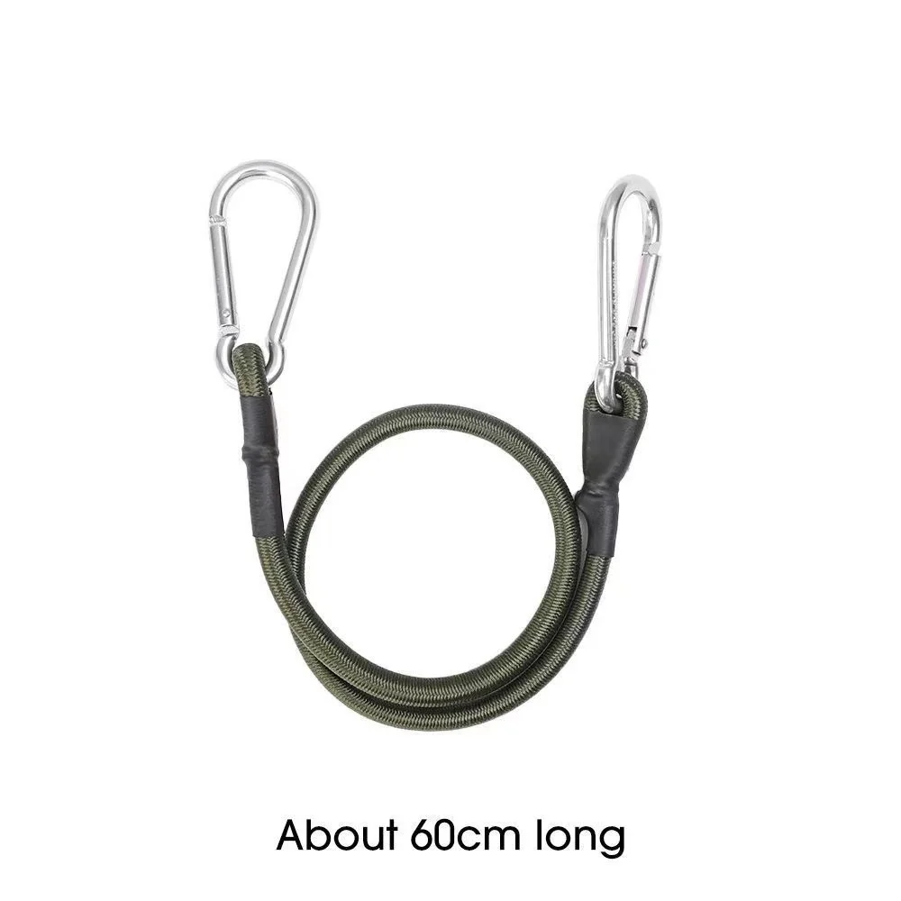 Outdoor Heavy Duty Bungee Cord Elastic Tie Strap String Carabiner Hooks Kayak Cycling Luggage Packing Ropes Camping Accessories