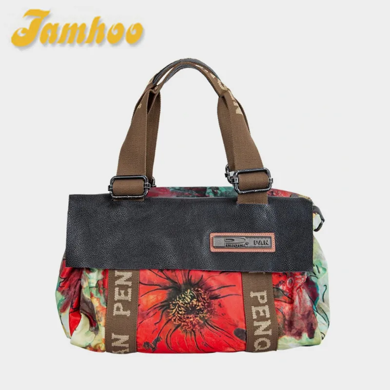 Jamhoo New Casual Original Women Handbag Leather Canvas Female Portable Crossbody Bag Large Capacity Shoulder Bags For Women