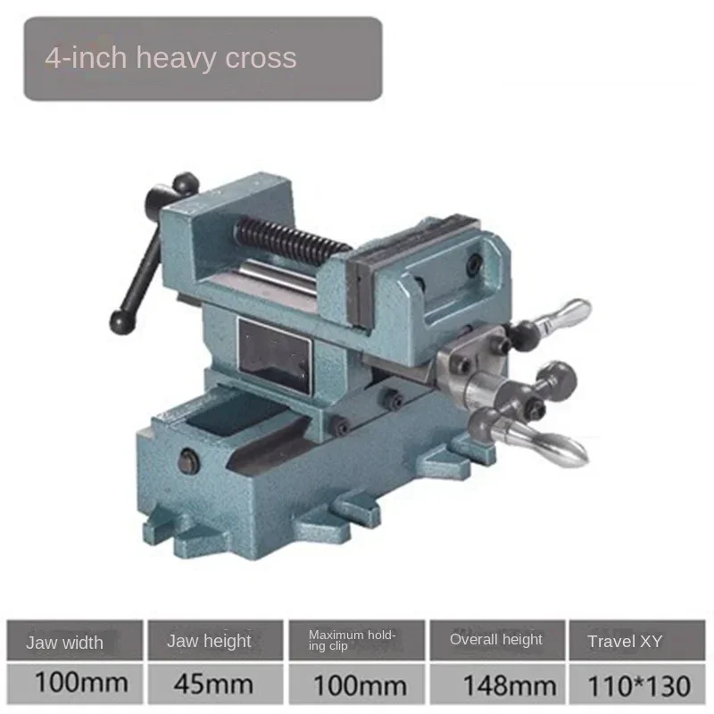 Heavy-Duty Precisão Cross Flat Vise, Banco Vice, Fresadora Variável, Bidirecional Moving Vise Bench