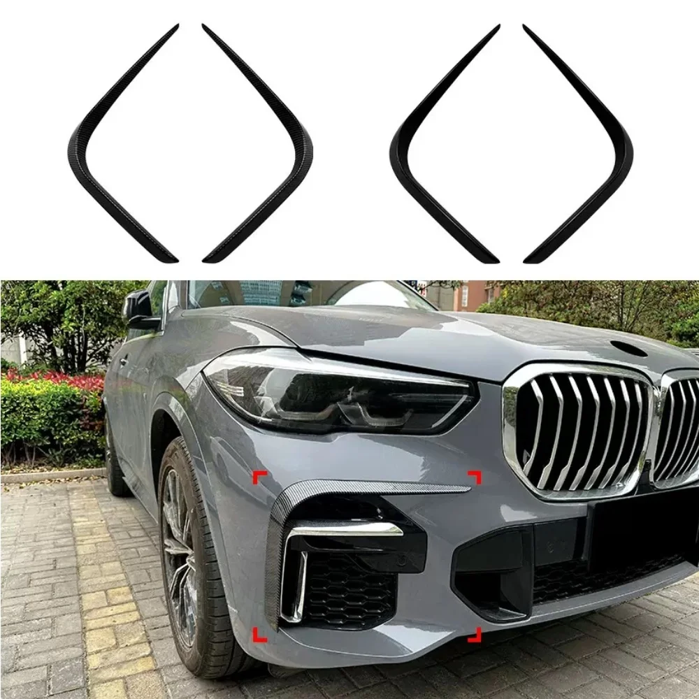 For BMW X5 G05 M Sport 2019 2020 2021 2022 Front Bumper Lip Spoiler Carbon Fiber Style Body Kit Gloss Black ABS