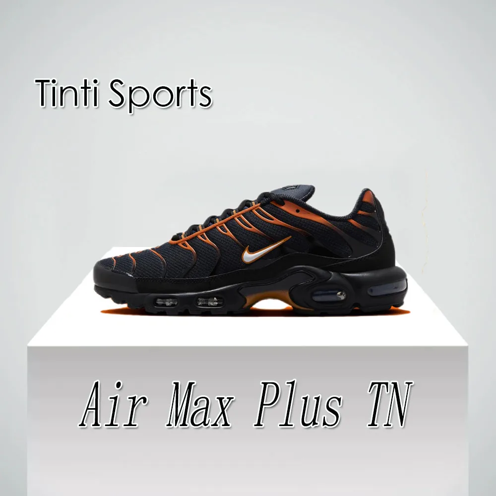 Nike-Air Max Plus TN baskets pour hommes, chaussures décontractées, confortables, légères, noires et orange, à la mode, nouvelle collection hiver