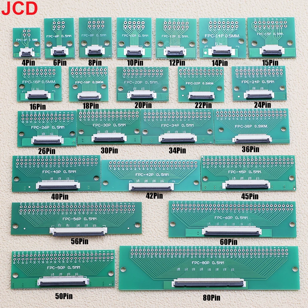 1pc FPC FFC Flexible Cable Adapter Board SMT To 2.54mm 4P/6P/8P/10P/12P/14P/15P/16P/18P/20P/22P/24P/56P/80P 0.5mm Pitch Connecto