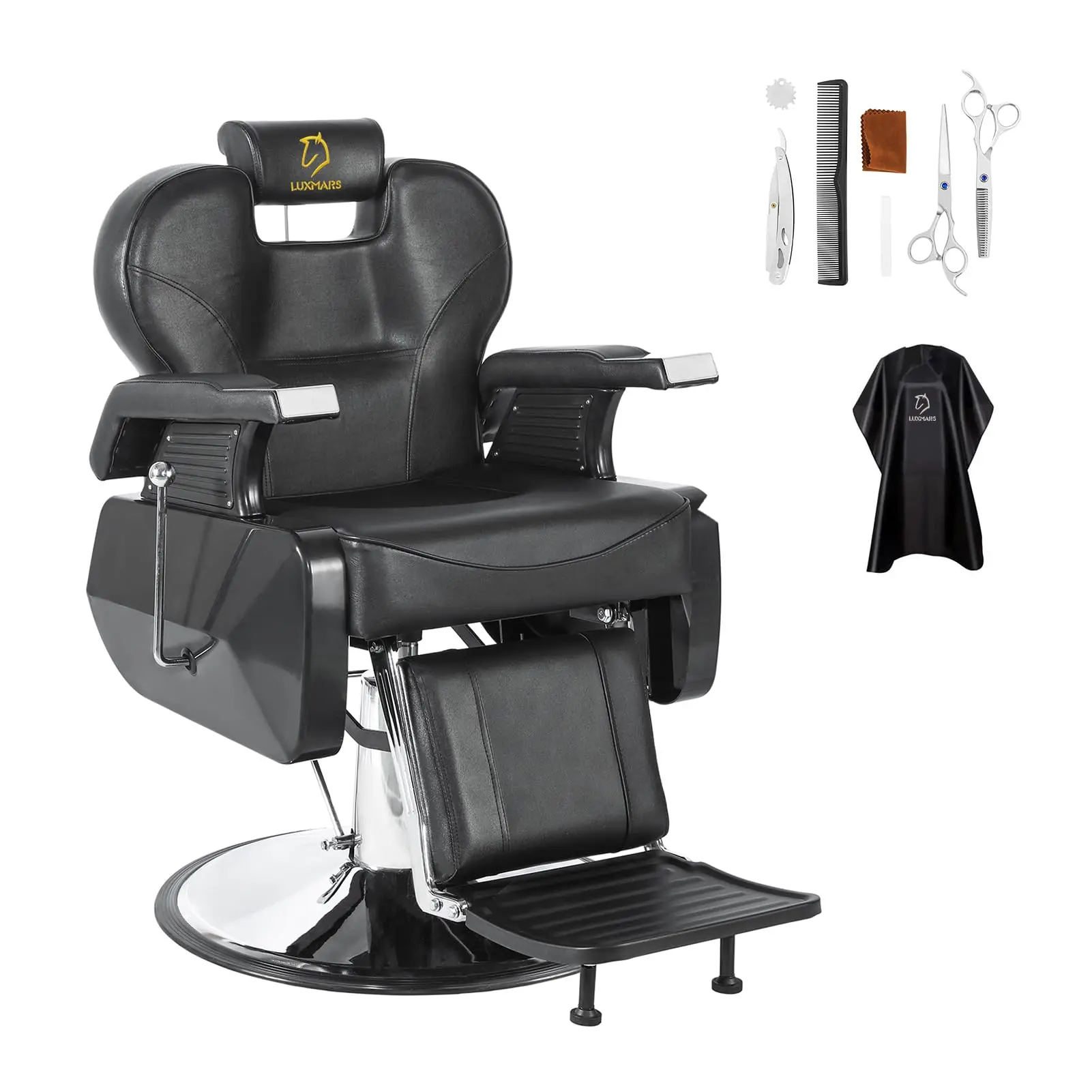 Barber Chair Hydraulic Reclining Salon Chair Styling Chairs Hair Chair 360 Degrees Rolling Swivel Barber Chairs for