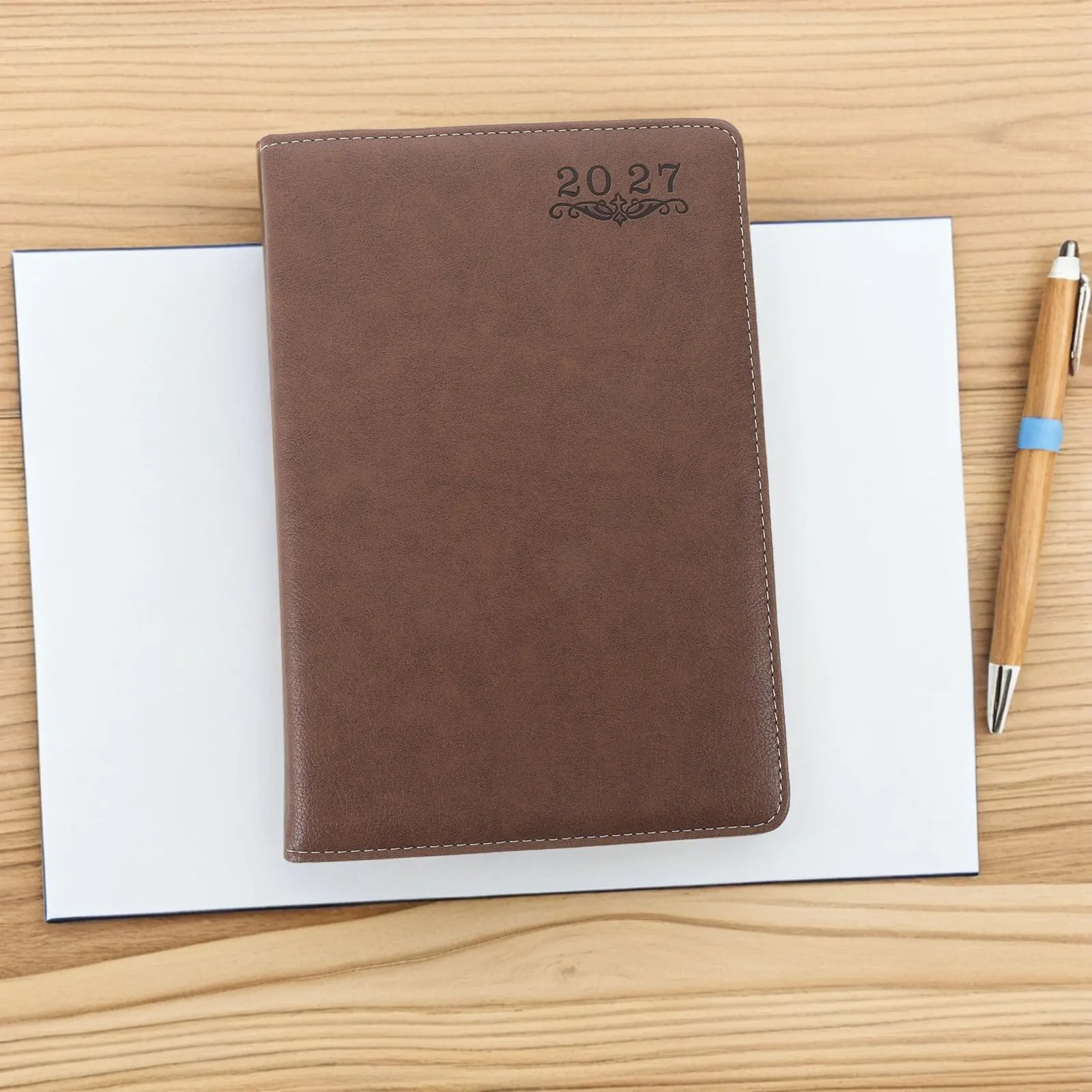 Daily Planner Notebook 2027 A5 Size Stable Binding One Page Per Day English Daily Appointment Work Study Schedule Notebook