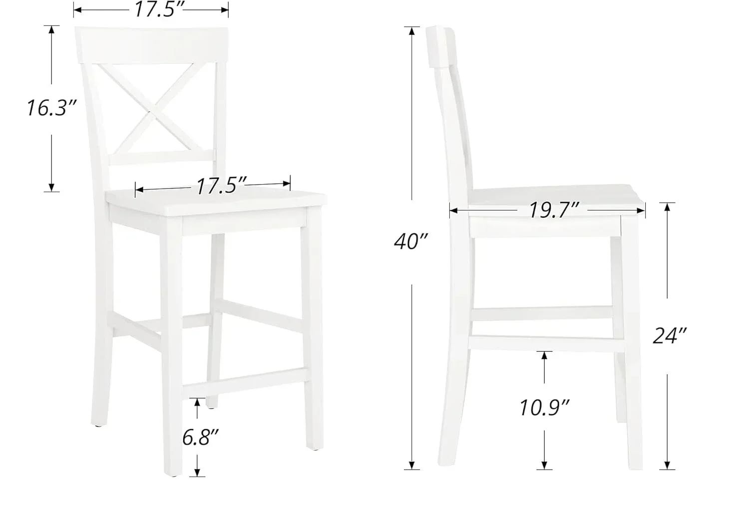 Counter Height Bar Stools Set of 4, 24