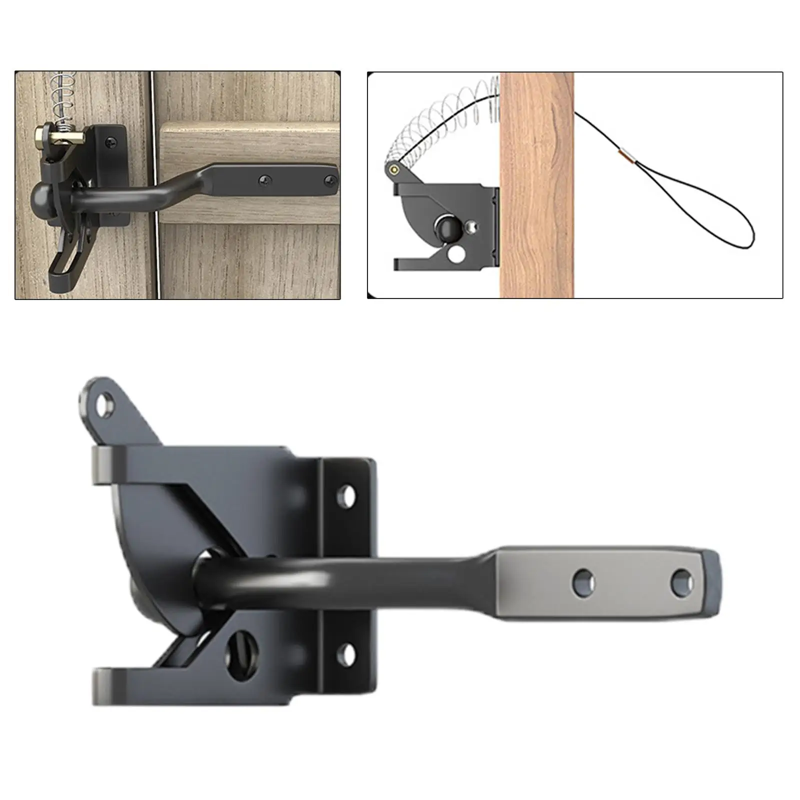 Picture 4: Steel Gate Latch Cable Adjustable Spring Latch for Backyard