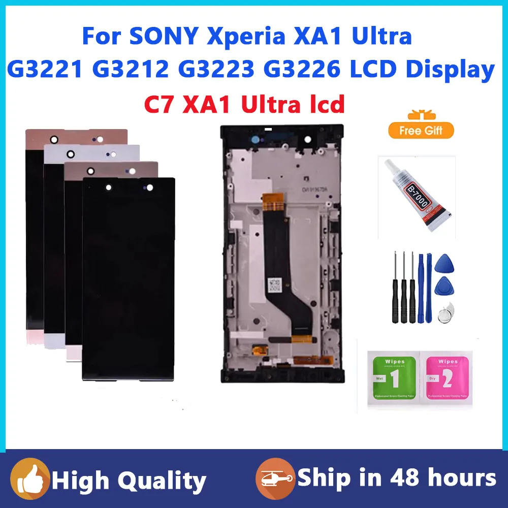 

6.0'' For SONY Xperia XA1 Ultra G3221 G3212 G3223 G3226 LCD Screen Display Digitizer For Sony C7 Assembly Touch screen Frame C7