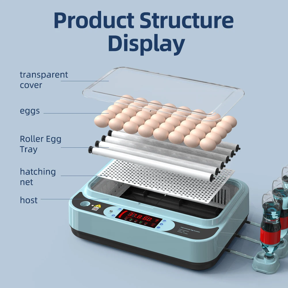 220V Eggs Incubator Brooder Bird Quail Incubator Chick Hatchery Incubator Poultry Hatcher Turner Automatic Farm Incubation Tools