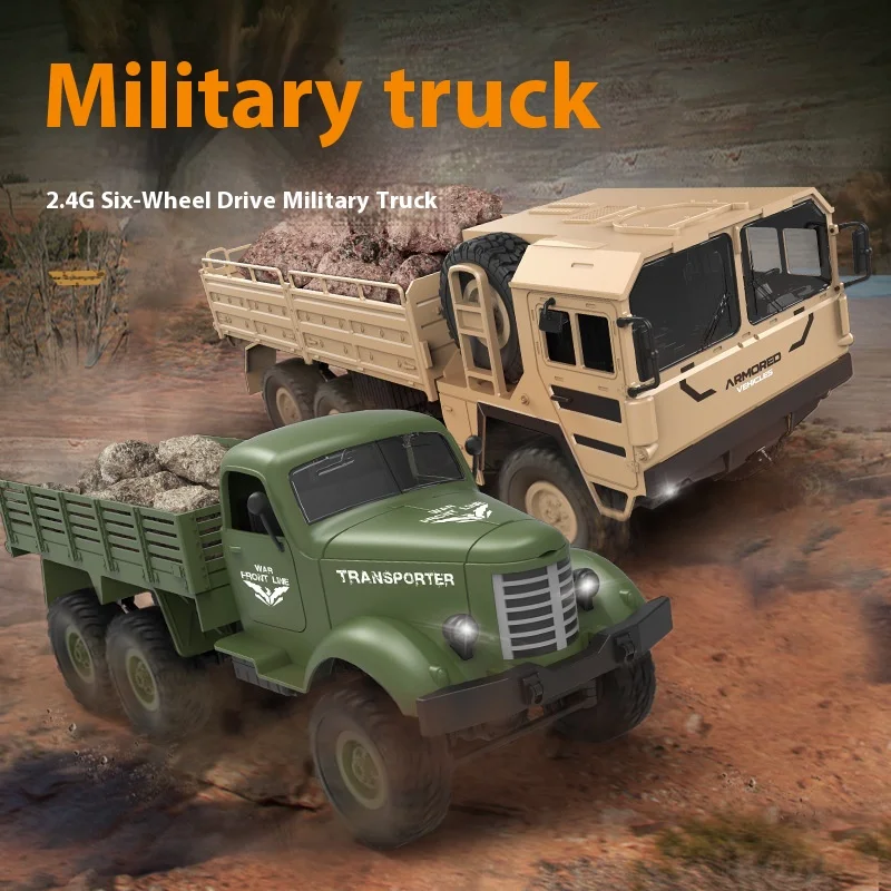 

2025 Hot Simulation Thaad Six Wheel Drive Military Truck Children'S Outdoor Off-Road Transportation Model Toy Remote Control Car