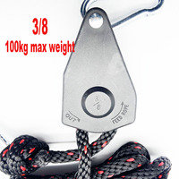 3/8 100kg Ratchet 10mm Rope buckle Awning Wind Rope Tent Rope Fastener Fixed Buckle Pulley Hangers Heavy Duty Rope Hanger