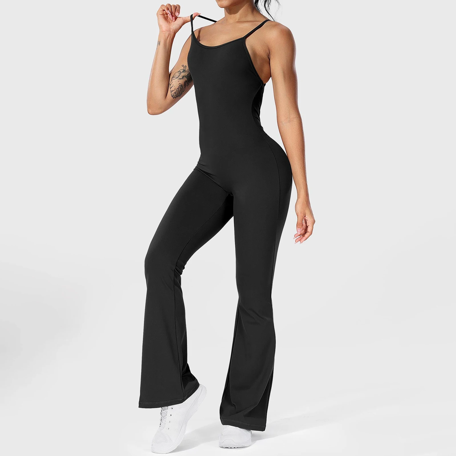 Women s Yoga Jumpsuit  Spaghetti Strap Overall Romper Slim Fit Tracksuit Outfit Casual Bodycon Jumpsuit Clubwear