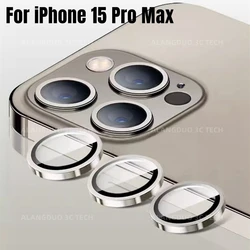 For iPhone 15 Pro Max 15pro Camera Protector Metal Lens Ring Protective Glass Titanium Gold Lens Cover For 15Pro Max