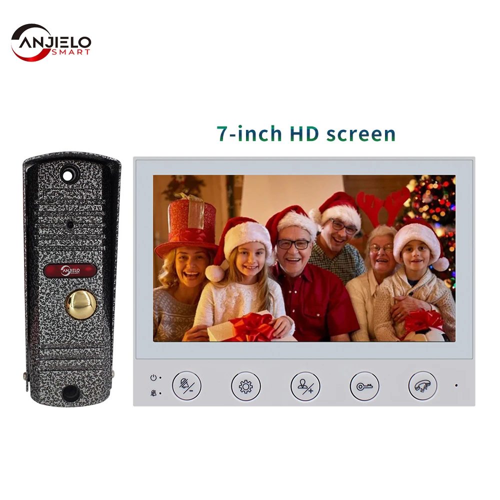 Anjielosmart 7Inch HD Video Intercom Camera Doorbell with Motion Detection Night Vision Security 1200tvl With DND Mode For Home