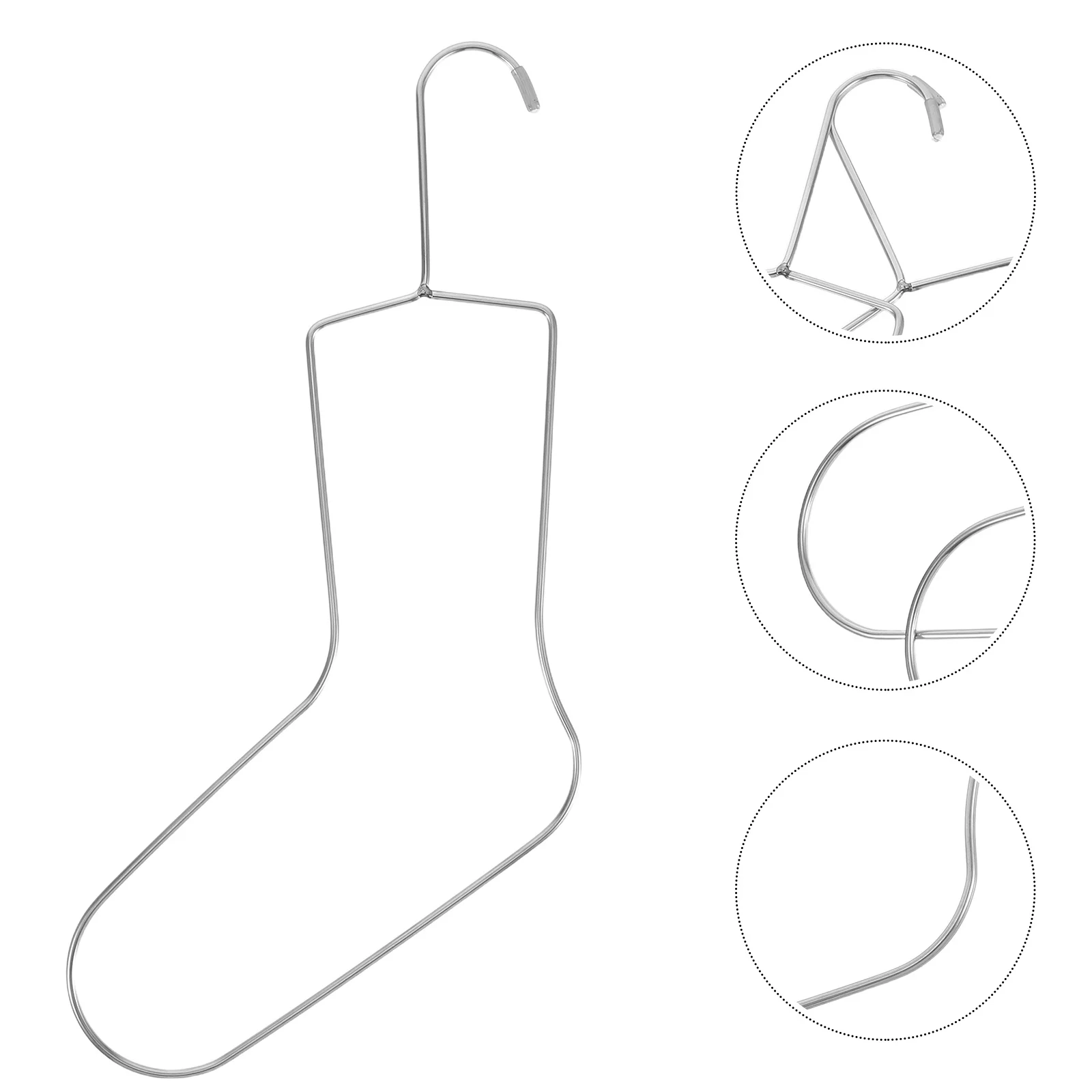 

2pcs Sock Display Rack Stainless Steel Knit Crochet Socks Shaping Drying Hanger Foot Mannequin For Retail Store Exhibition