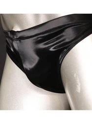 Faux Latex Elastic PU Leather Bikini Briefs Mens Convex Pouch Swimming Trunks Bathing Slips Drawer Tights Jockstrap Calzoncillos