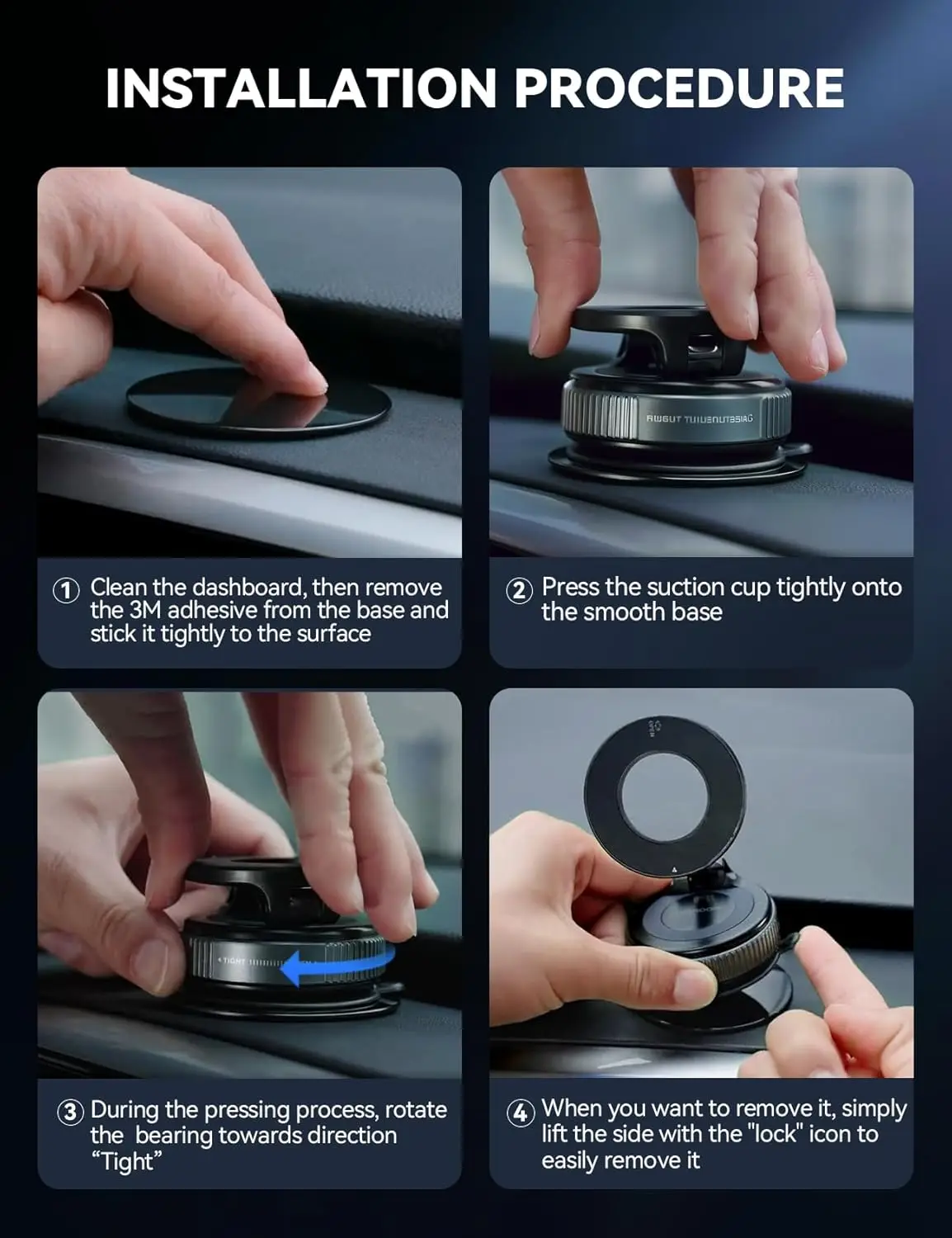 맥세이프 흡착식 휴대폰 거치대 차량용 진공 자석 휴대폰 홀더 360도 회전 °   안드로이드 마그세이프 케이스용 메탈 스트럿 마그세이프 차량용 거치대