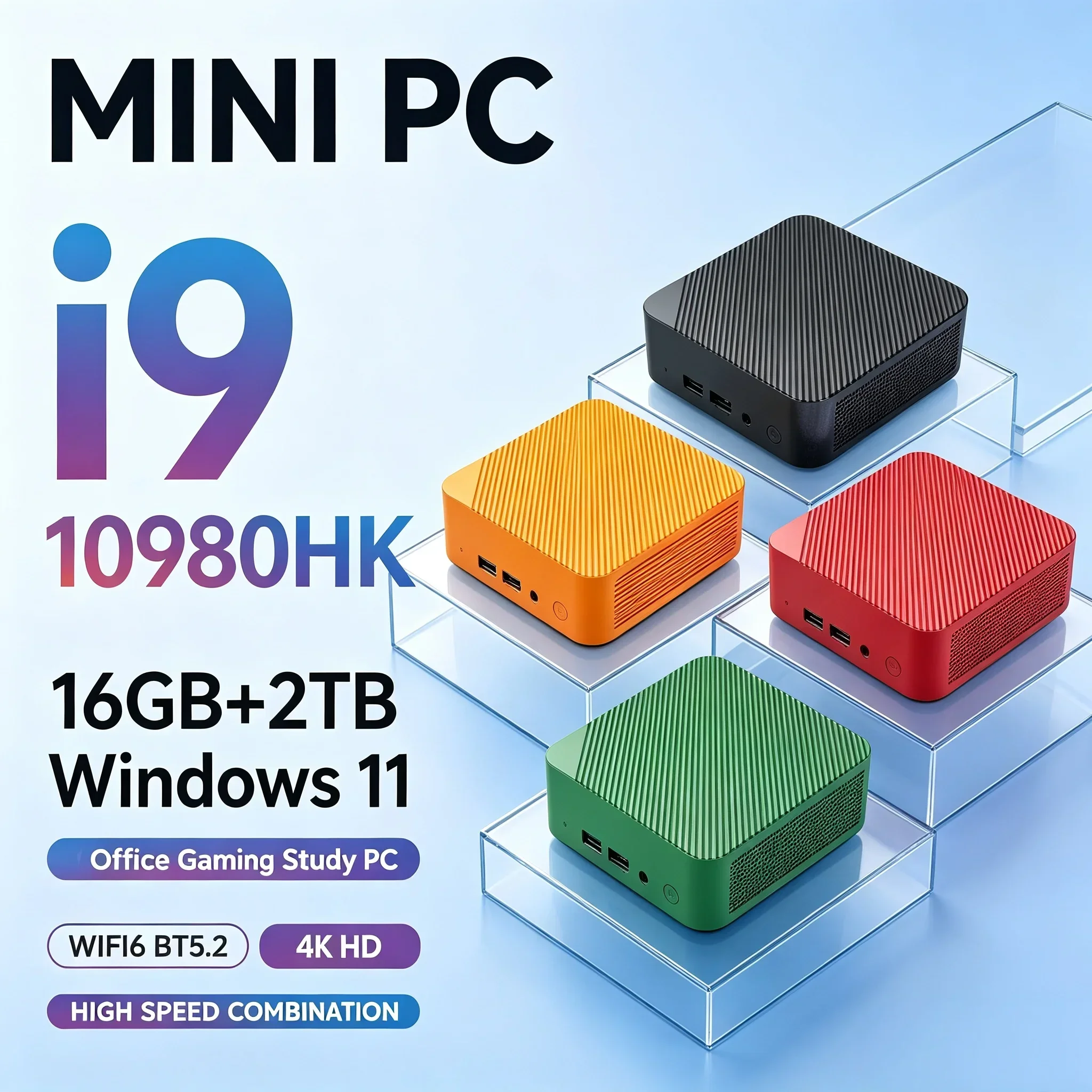 Powerful Compact Desktop Host Intel Core I9‑10980HK 16GB RAM 1‑2TB SSD Windows11 WiFi6 BT5.2 Mini PC For Home Office Business