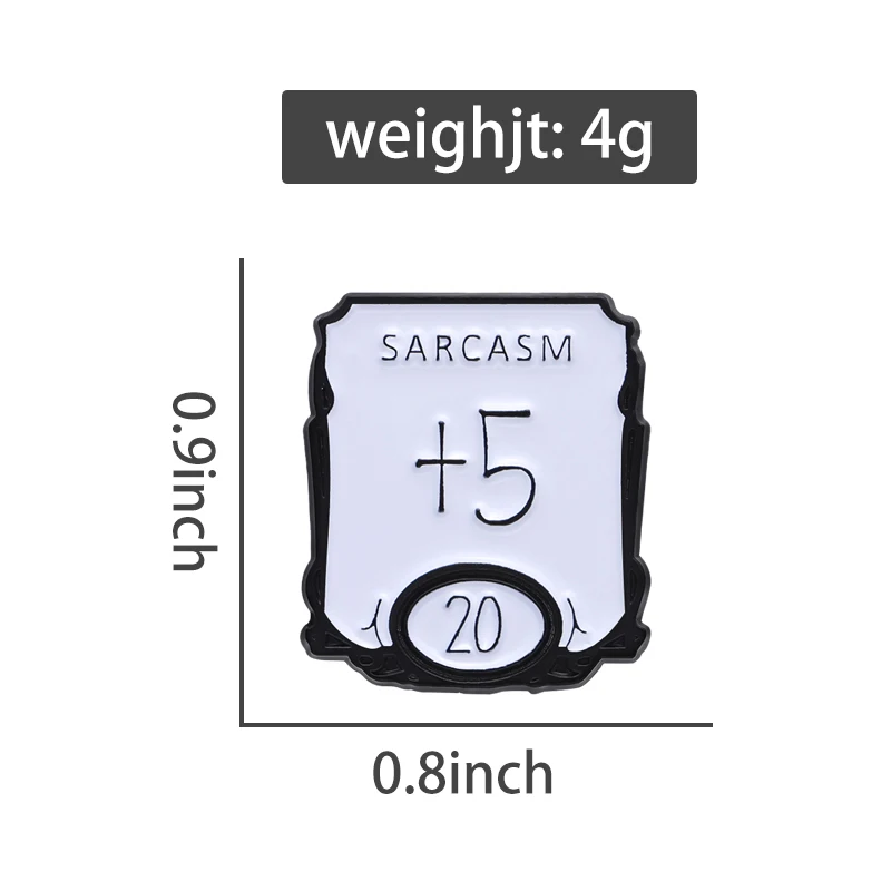 Adventure Game Enamel Pins Custom Sarcasm +5 DND Role Play Brooches Lapel Badges Funny Jewelry Gift for Friends