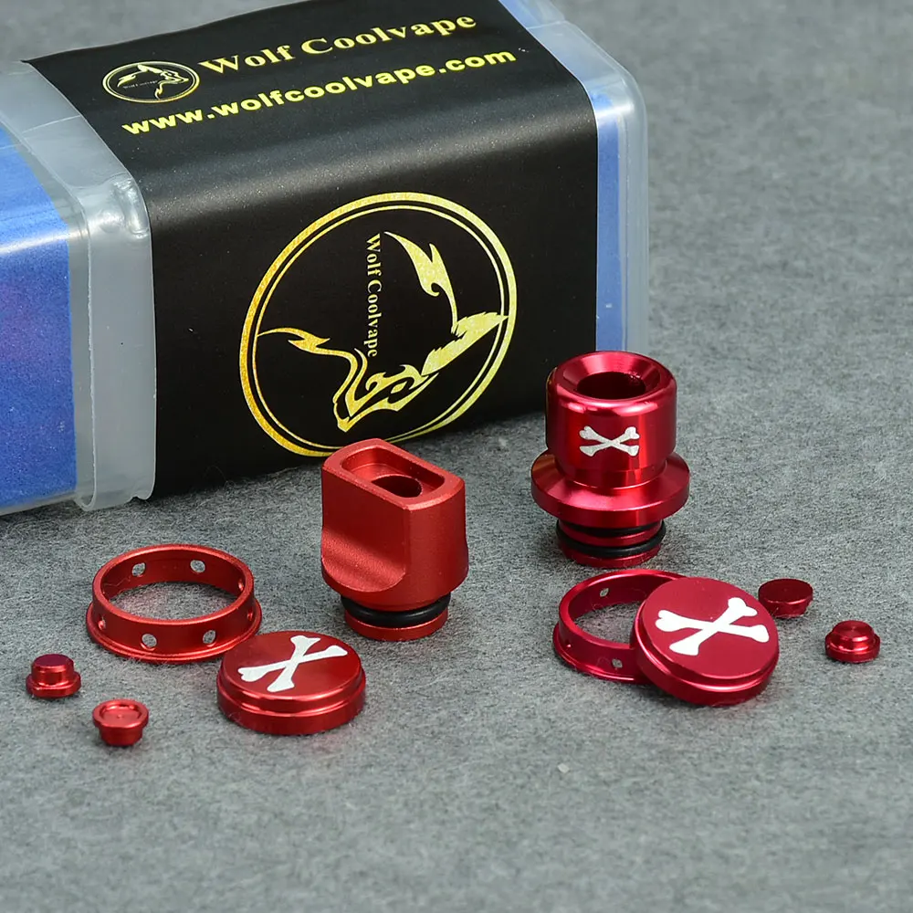 Wolfcoolvape-Juego de botones de punta de goteo 510 mission v1/v2, punta de goteo para dotMod dotAIO V2, material de aluminio