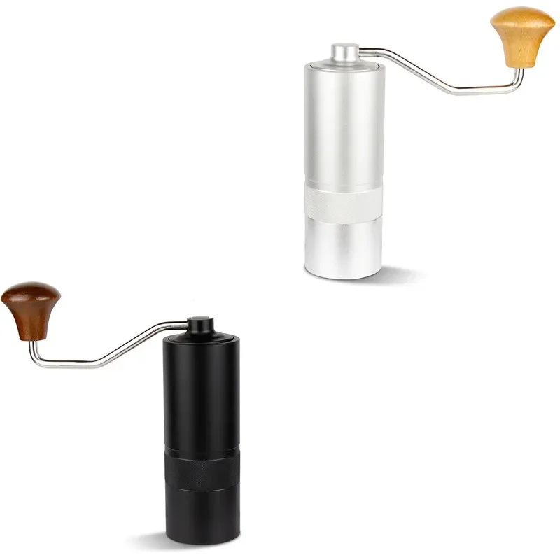 Portable Manual Coffee Grinder Hand Crank Bean Mill with Adjustable Ceramic Burr for Home Travel Italian Espresso Brewing