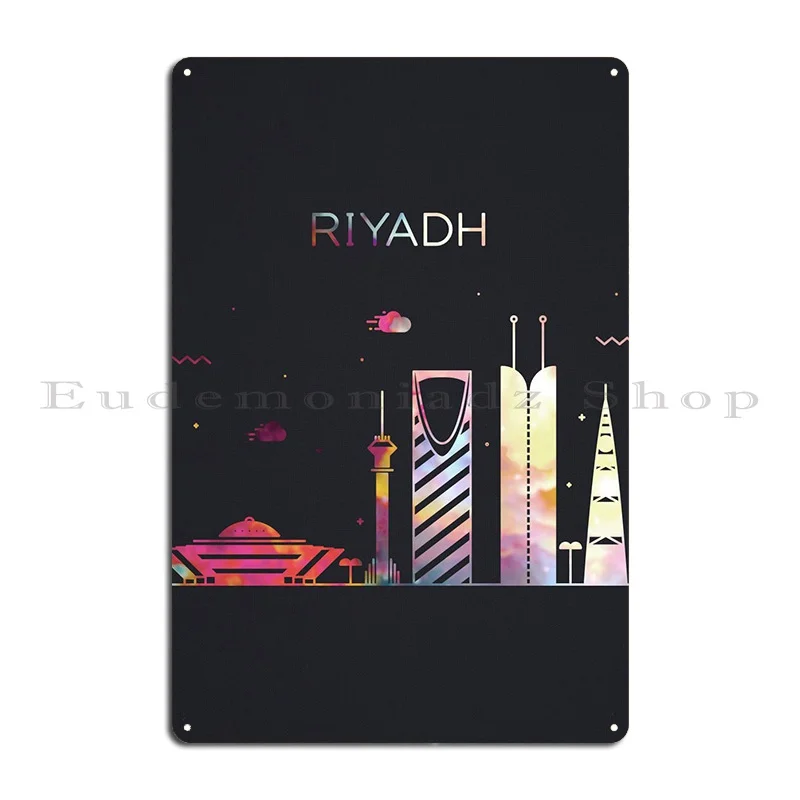 Riyadh Saudi Arabia City Metal Signs Plates Pub Designing Designer Wall Plaque Tin Sign Poster